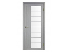 Двери межкомнатные Optima Porte 524 АСС мат хром дуб серый