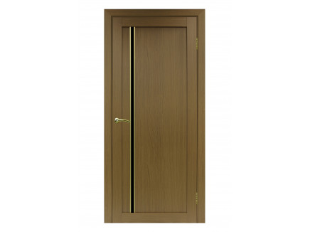 Двери межкомнатные Optima Porte 527 АПС чёрное стекло мат зол орех классик